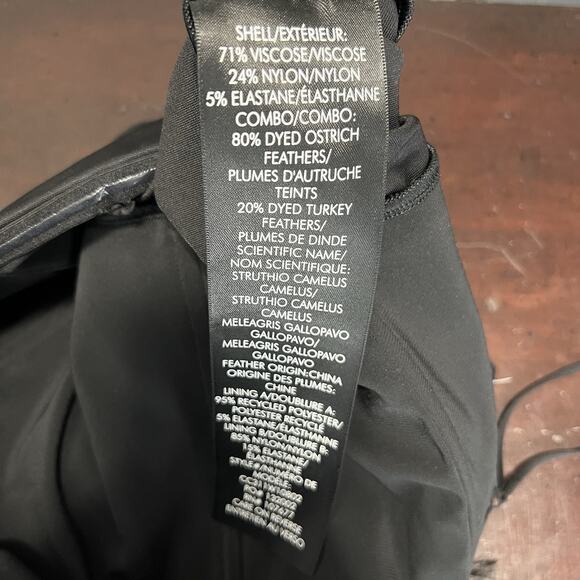 Alice + Olivia Idell Strapless Feather Trim Zip Jumpsuit Black Women’s Size 6 - Picture 10 of 10